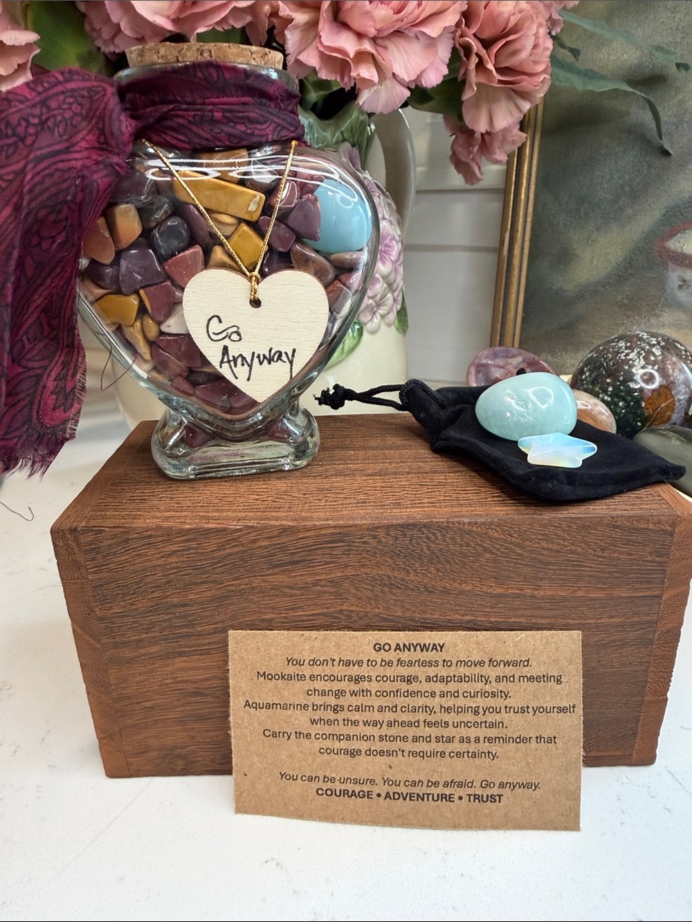 GO ANYWAY • Mookaite + Aquamarine Intention Jar